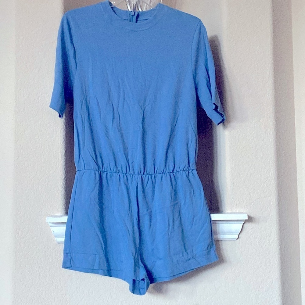 Bella Canvas Blue Short Sleeve Romper - Picture 5 of 8